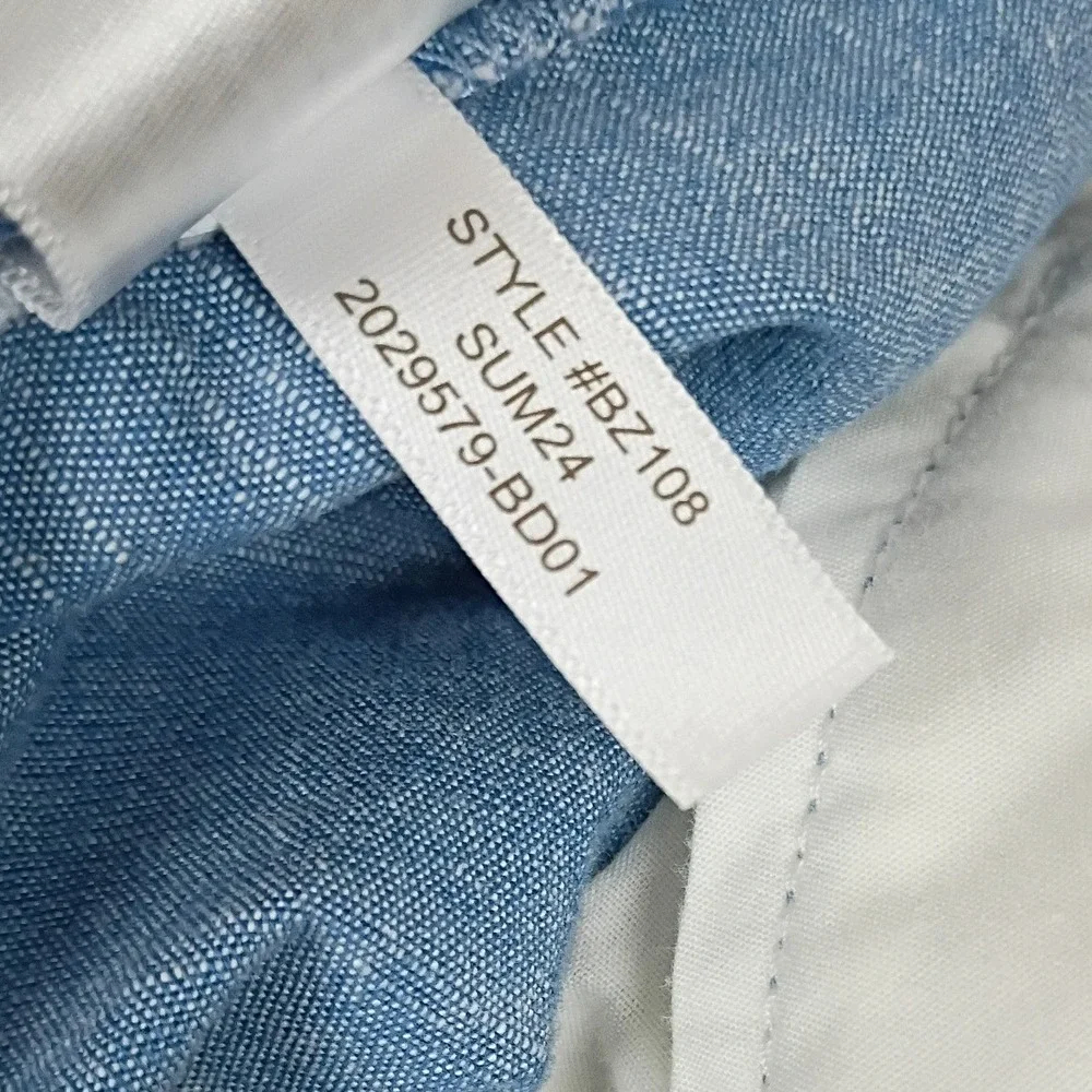 J. Crew Pants Slim Men 33x32 Blue Flex Cotton Stretch Chino Slub Casual Trousers